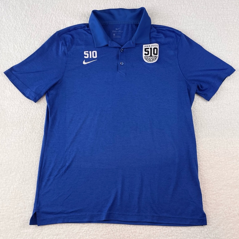 NIKE • Men’s Blue Oakland Roots Project 51O Dri-Fit Soccer Polo Shirt, L - Picture 13 of 14
